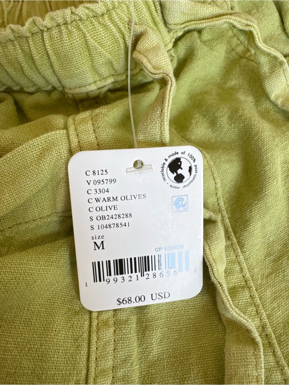 Good Fortune Linen & Cotton Shorts Free People $68.00 Warm Olives Multiple Sizes - Picture 8 of 15